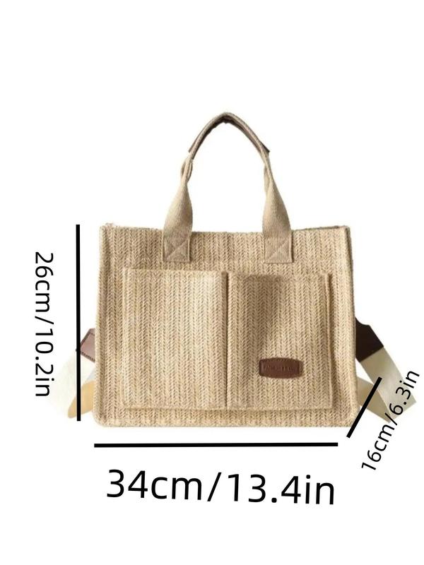 Stylish Ditsy Floral & Polka Dit & Star & Fruit Pattern Tote Bag As Back To School Gift, Tote Bag for Women,  Unique Bags, Tote Bag for School Gifts, Trendy Versatile High-quality Daily Commuting Handbags for Work Office & Daily Used 8