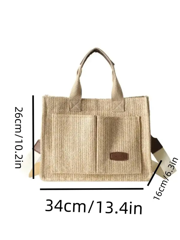 Stylish Ditsy Floral & Polka Dit & Star & Fruit Pattern Tote Bag As Back To School Gift, Tote Bag for Women,  Unique Bags, Tote Bag for School Gifts, Trendy Versatile High-quality Daily Commuting Handbags for Work Office & Daily Used 7