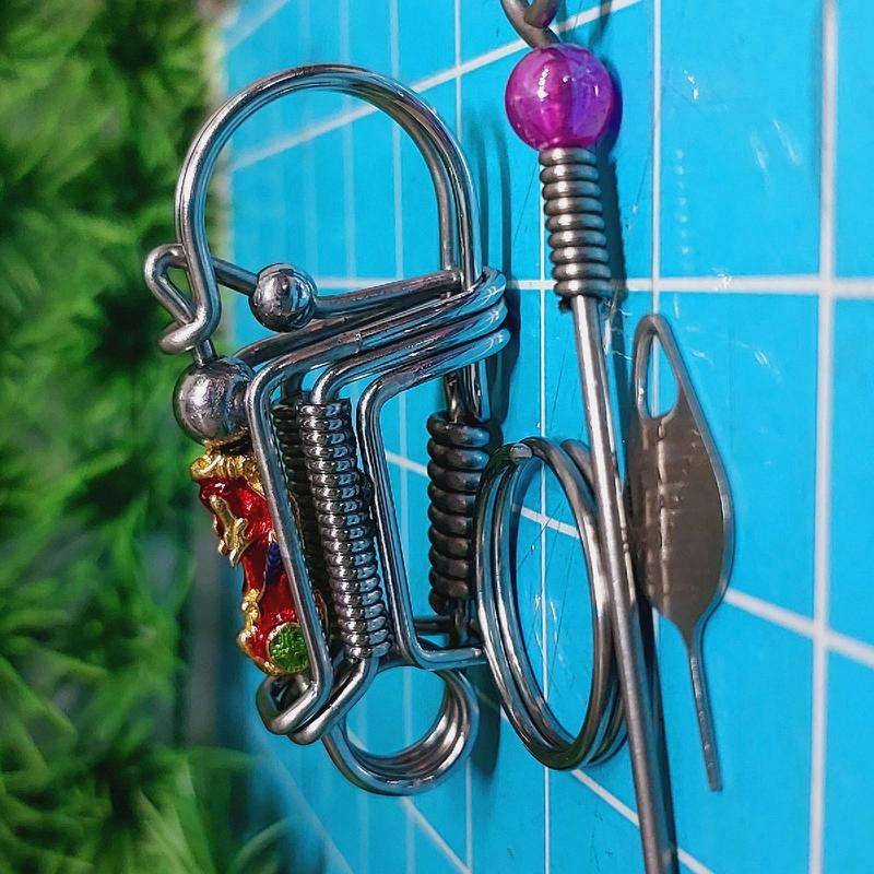 móc khóa inox phối tuỳ hưu ngậm ngọc. 6