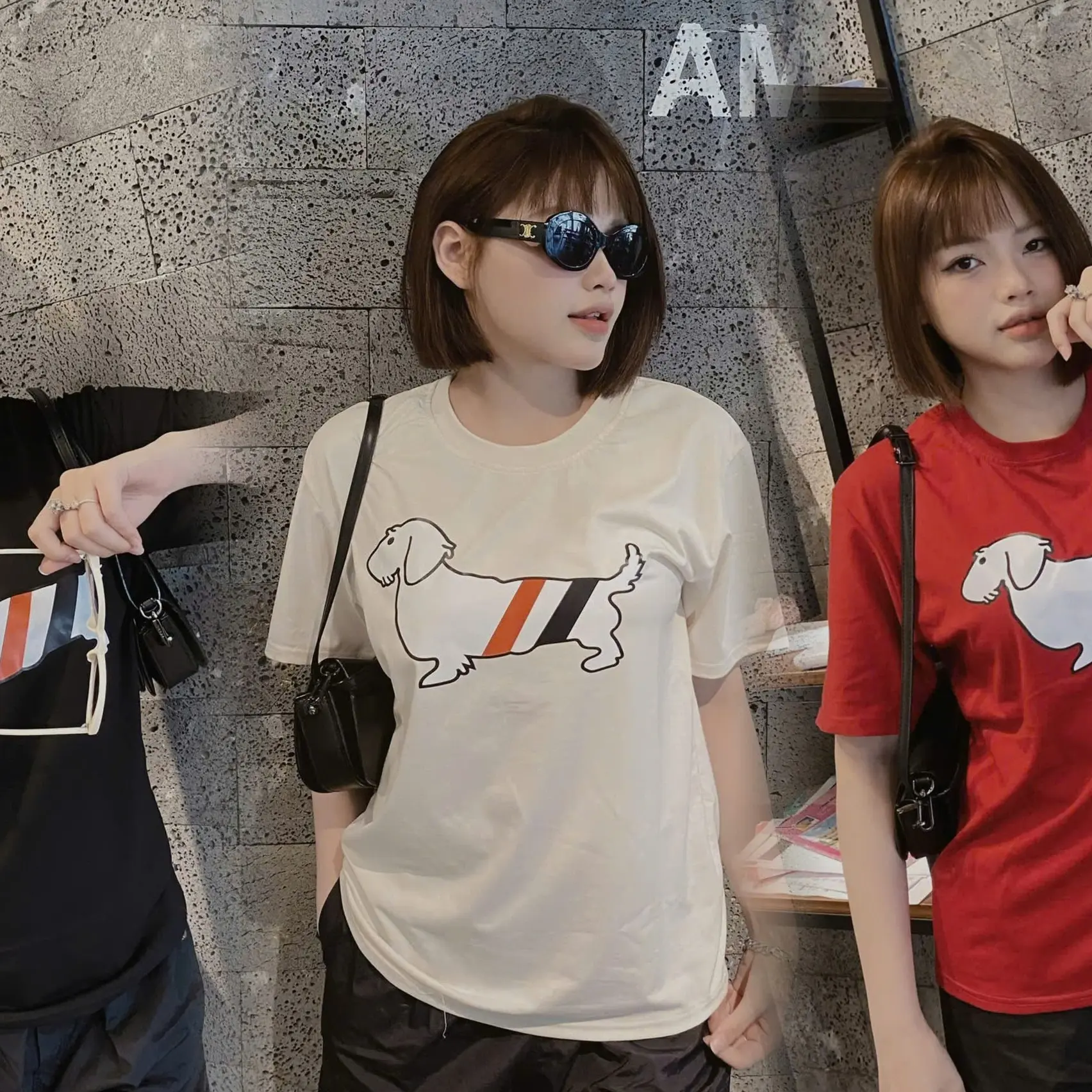 áo thun  cotton TC co giãn 4 chiều mềm mại thoáng mát  in hình chú chó  cùng 3 tông màu nổi bật cá tính  40- 68 kg ( AS5)