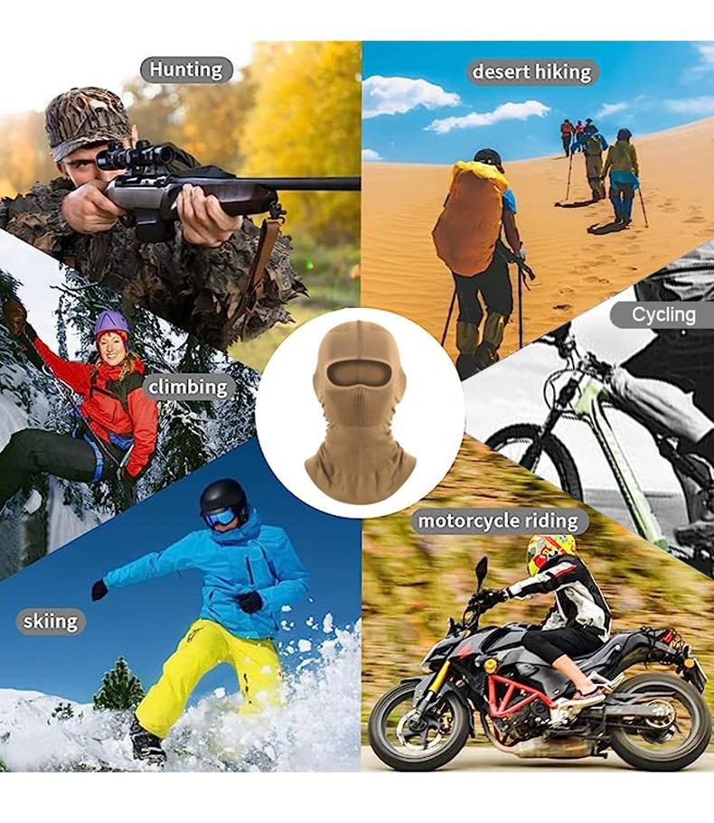 Product Introduction of Mặt Nạ Toàn Mặt Chiến Thuật, Độ Đàn Hồi Cao, Thoáng Khí, Mặt Nạ Balaclava, Thích Hợp Để Đạp Xe, Trượt Tuyết Thể Thao Ngoài Trời, Đi Xe Máy, Khăn Quàng Cổ, Mũ Bảo Hiểm, Mũ Bên Trong Che Mặt Sport 12
