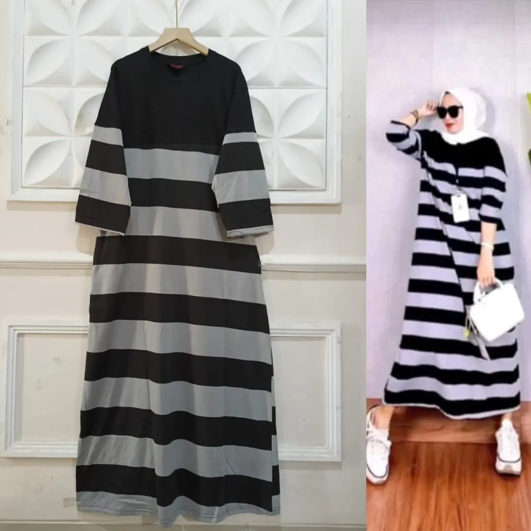 Gamis Kekinian Remaja Dewasa Motif Blaster By Jevanni Muslim Dress Mewah Lebaran