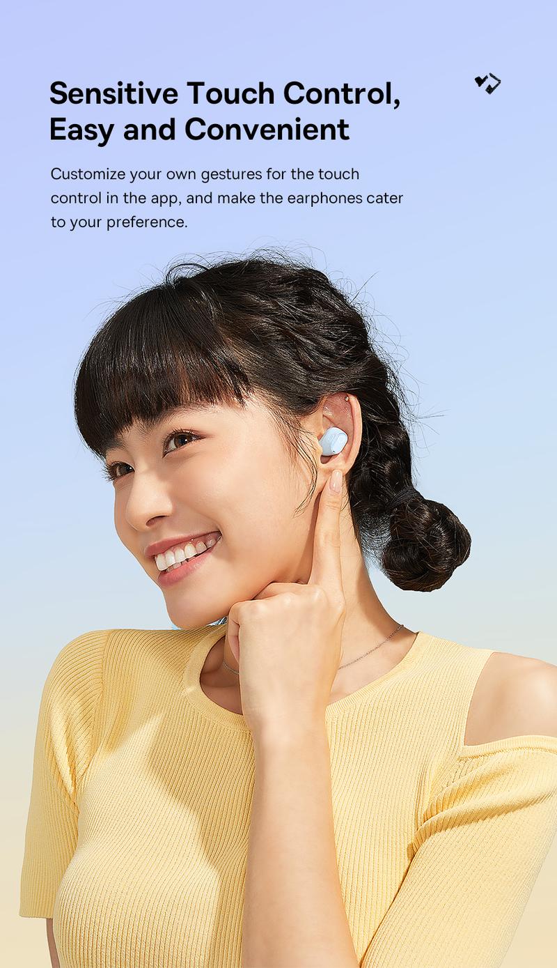 Product Introduction of Baseus Bowie pw02 TWS 5.3 Bluetooth earbuds smart noise reduction in-ear headset built-in microphone touch control true wireless earphone strong Bass Audio earphones 10