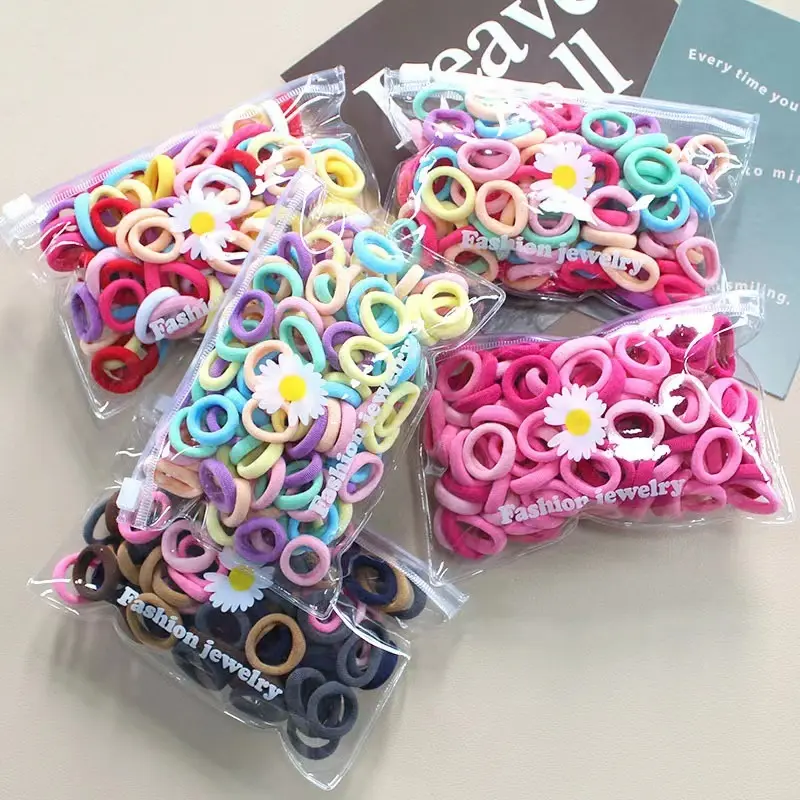 80 pcs ikat rambut donat 2cm kunciran rambut anak warna warni donat