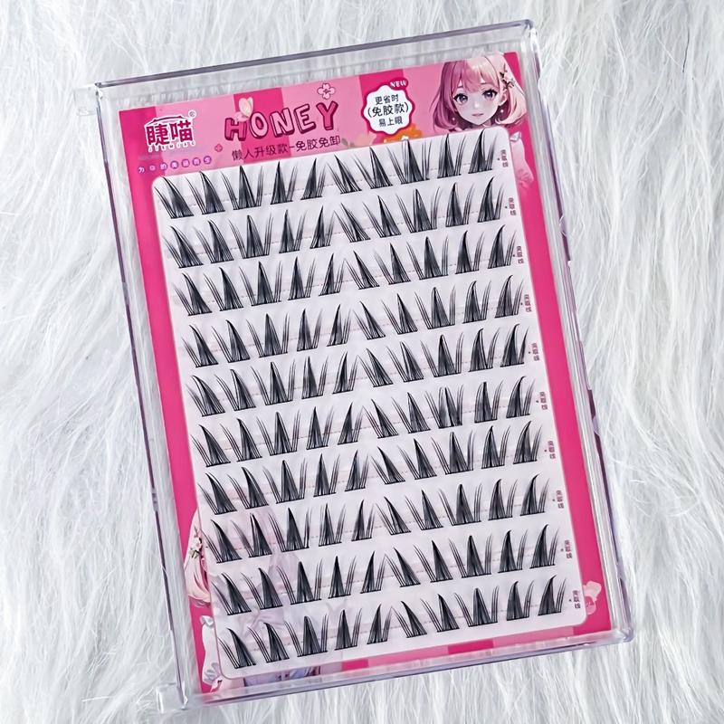 Product Introduction of 10 Rows 3D Self-adhesive False Eyelashes Reusable Segmented Transparent Stem Glue-Free Eyelash Extension Eye Makeup 14