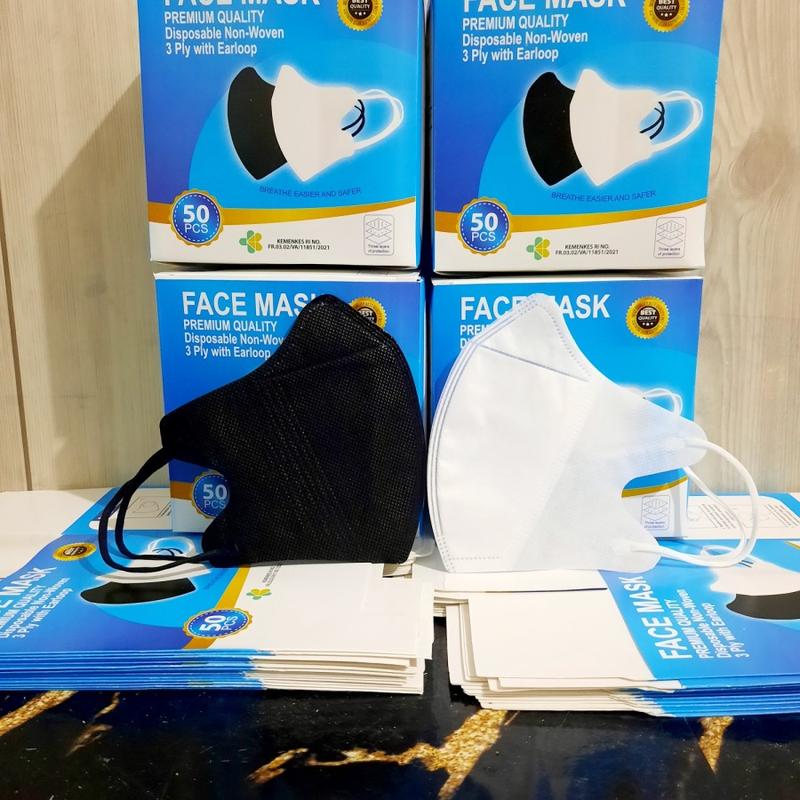 Product Introduction of masker duckbil isi 100 pis 2box/masker duckbil dewasa hitam dan putih Duckbill Mask 0
