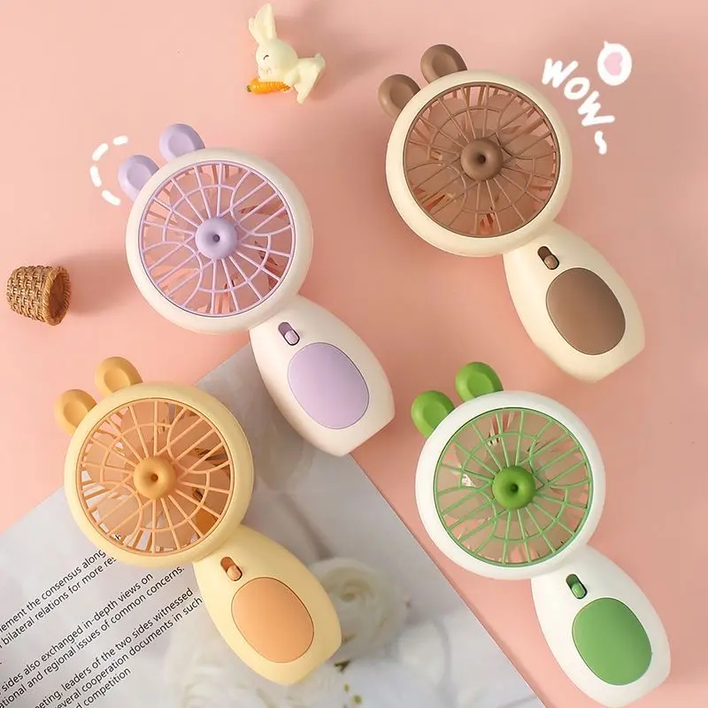 Kipas Genggam Angin Mini Karakter Fan Lucu Handheld USB Rechargeable Portable Kipas Angin