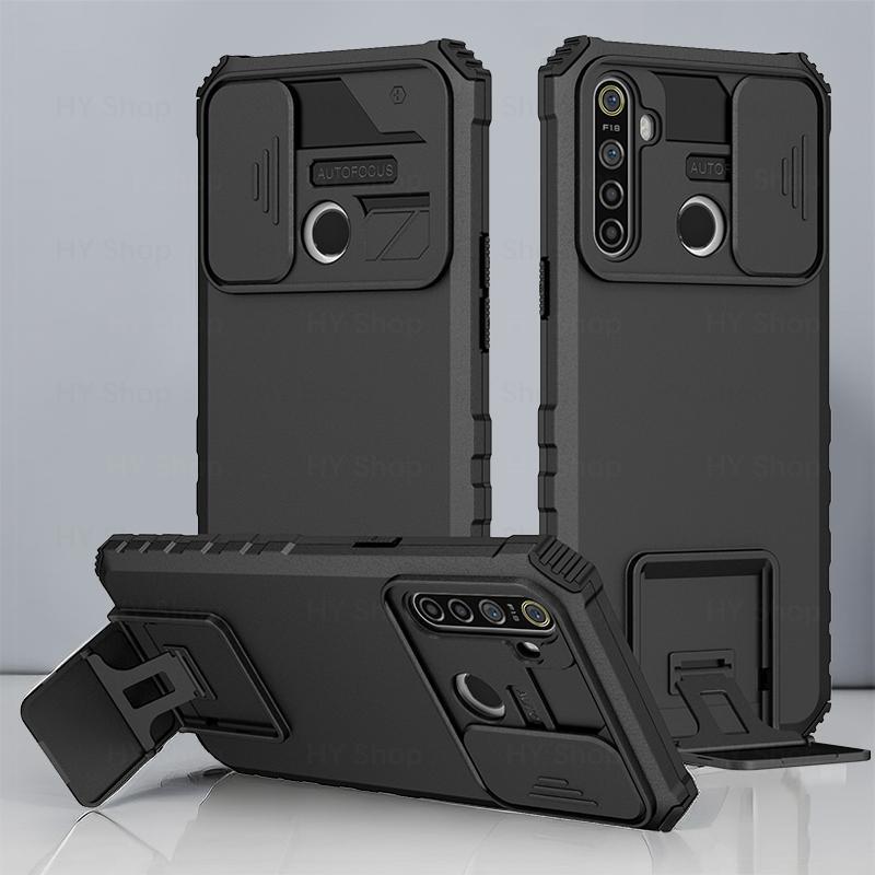 Giá đỡ Ốp Điện Thoại cho Realme 5 5S 5i 6i 7i C3, vỏ chống sốc, áo giáp bảo vệ thanh trượt máy ảnh, nắp lưng cứng Narzo 10A RMX2040 RMX2027 RMX2020 RMX2021 RMX1925 RMX1911 RMX1919 RMX1927 RMX2030 RMX2032