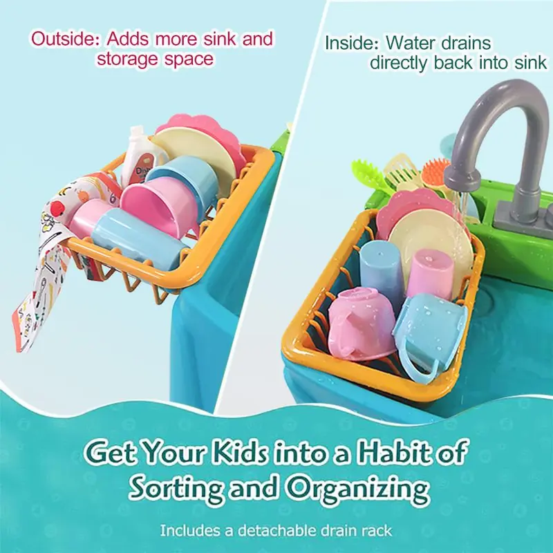 Kitchen Sink Toy with Water Supply, Pretend Play Dishwasher Toy, Teen's Kitchen Playthings, Fun Kitchen Accessories 4