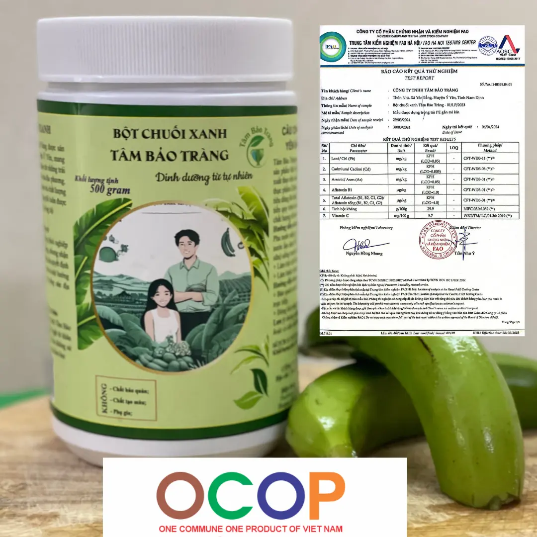 Bột Chuối Tiêu Xanh Ocop 1KG - Nhà Tâm Bảo Tràng