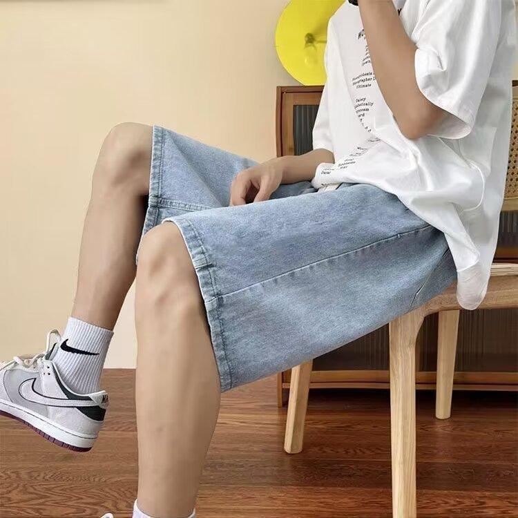 Men's washed denim shorts🔥| Summer thin & breathable | American streetwear style | loose straight cut | unisex casual shorts # trendingnow 2