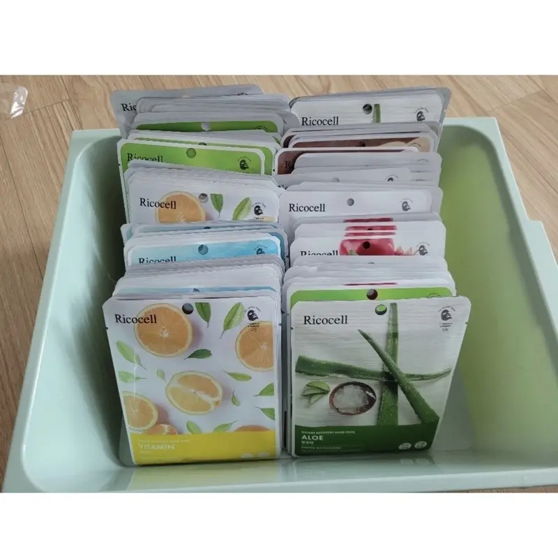 Combo10 Miếng Mặt Nạ Mix  Collagen dưỡng chất thiên nhiên Ricocell Hàn Quốc Nữ Women Skincare Cosmetics Làm Đẹp Da Peel Da Trà 4
