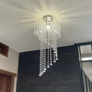 Lampu Hias Gantung Kristal Akrilik Spiral Kotak