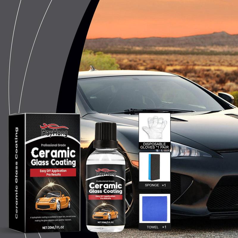 Product Introduction of Car Glass Coating Agent, 1 Set Ceramic Glass Coating Agent, Car Window Rainproof & Anti-fog Agent, Professional Car Cleaning & Care Fluid 5