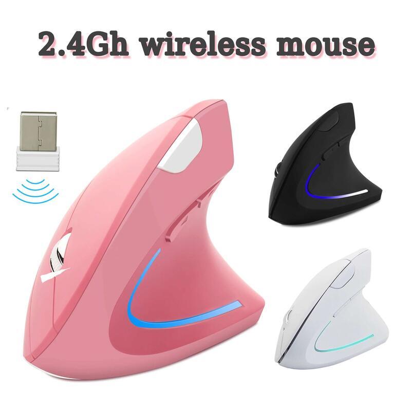 Pink Wireless Vertical Mouse Lightweight LED 800/1200/1600 DPI - TikTok ...