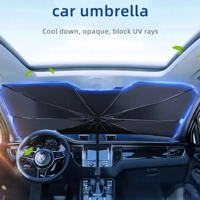 Car Sun Shade Windshield Cover Foldable Car Umbrella UV Rays and Heat Sun Visor Protect Car Parasol