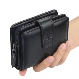 NONEM-dompet lipat mini wanita dompet uang kartu koin  Kulit