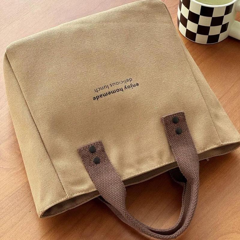 Product Introduction of Canvas Tote Bag, For Women, Solid Color, Large Capacity, Suitable For Travel, Casual Style 8