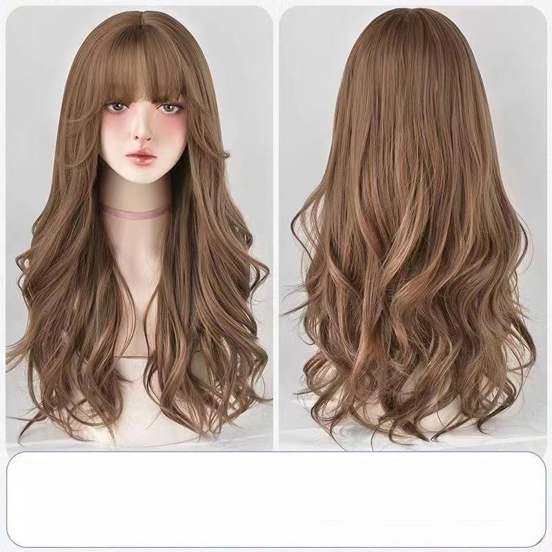 Product Introduction of วิกผมผู้หญิง มาใหม่ ผมหยิกยาว คลื่นลูกใหญ่ ส่วนตรงกลาง ดูเป็นธรรมชาติ ทั้งด้านบน ทำจากเส้นใยเคมี หมวกเต็ม เหมาะสำหรับสวมใส่ทุกวัน มีสินค้าเฉพาะจุด 4