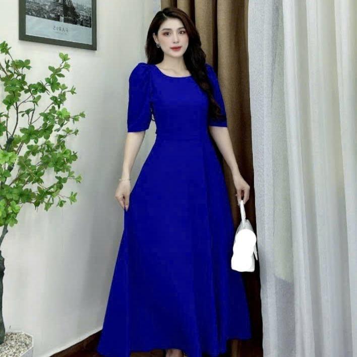 MÃ 965  : ĐẦM CỔ TRÒN DÁNG DÀI CC Nữ Women 2