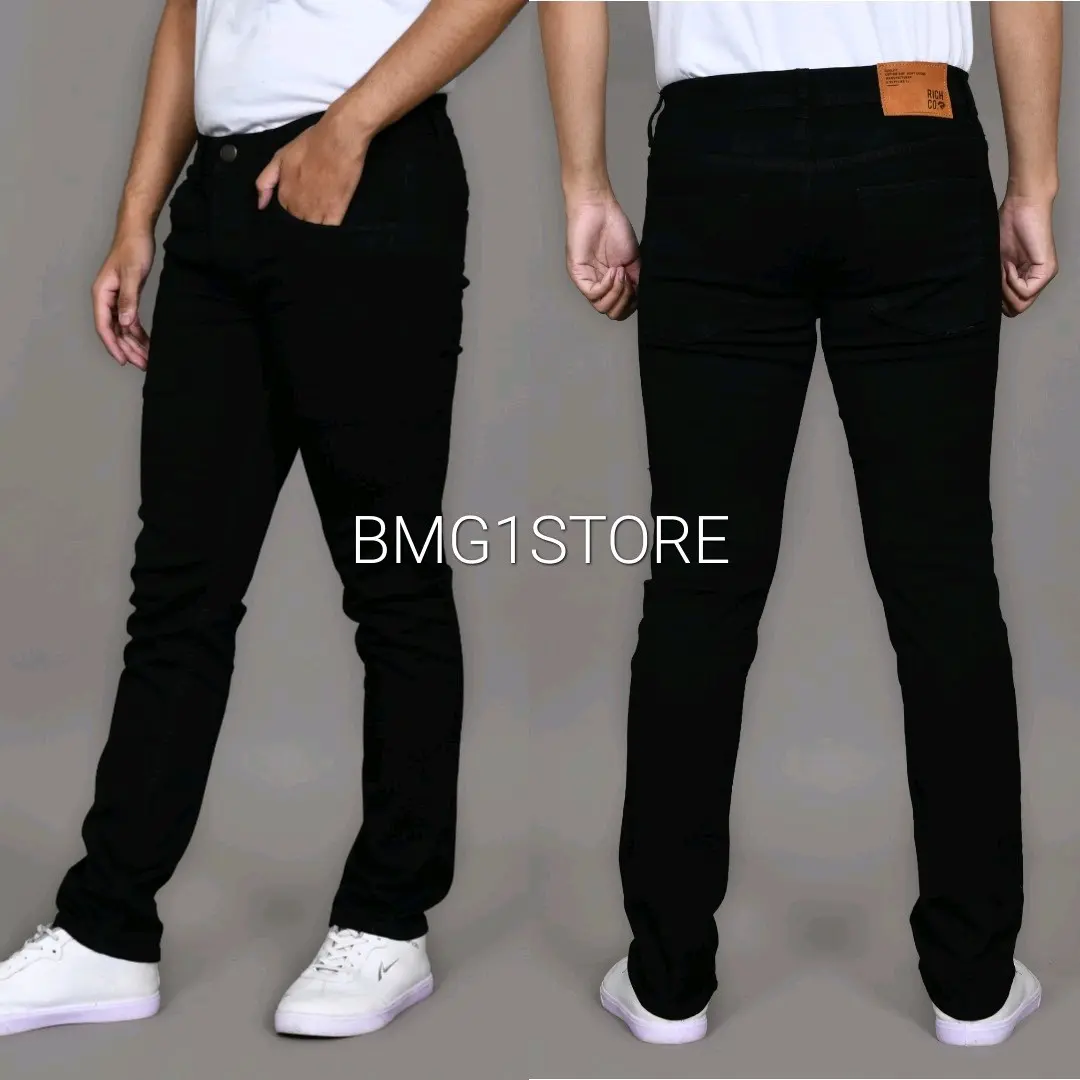 CELANA JEANS PRIA HITAM PEKAT/CELANA JEANS PANJANG PRIA ORIGINAL/JEANS PRIA HITAM POLOS