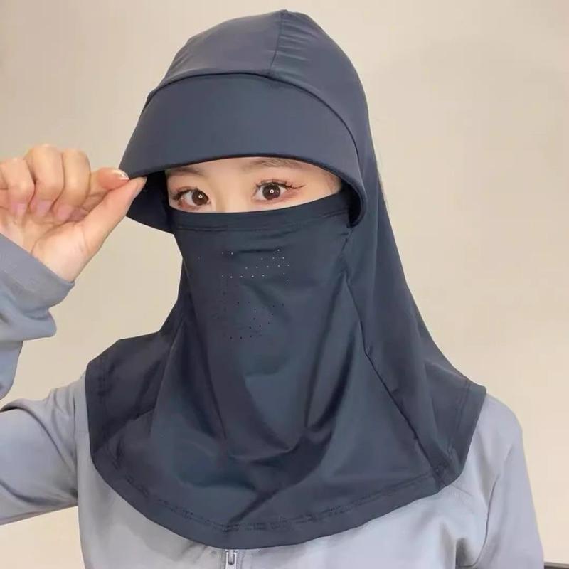 Mũ Chống Nắng Toàn Mặt, Unisex, Mùa Hè, Chống Tia UV, Thích Hợp Để Đạp Xe Ngoài Trời, Làm Bằng Lụa Lạnh, Có Bảo Vệ Cổ, Lý Tưởng Để Chống Nắng filter  ski  mask nón  che  nắng  làm  nông khẩu  trang  chống  nắng  full  mặt nón  vành  chống  nắng capnam 3