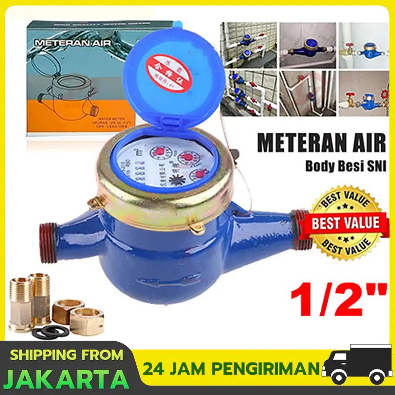 【COD】Meteran Air PDAM SNI Body Besi 1/2 inch MIAMI Water Meter 1/2 ...