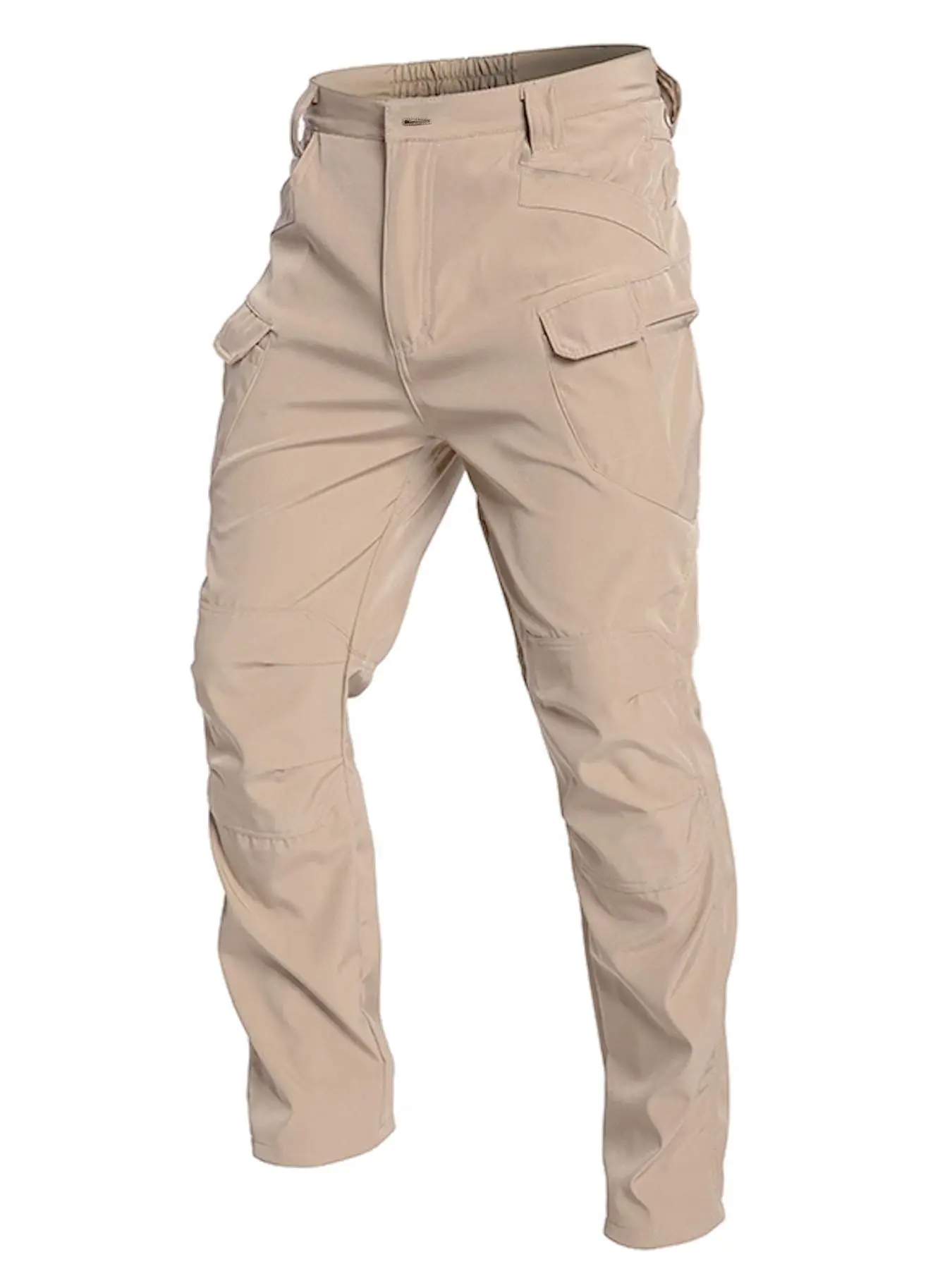 Men's Solid Flap Pocket Cargo Pants, Casual Fashion Regular Fit Trousers for Outdoor Hiking, Men's Bottoms for Spring, Menswear