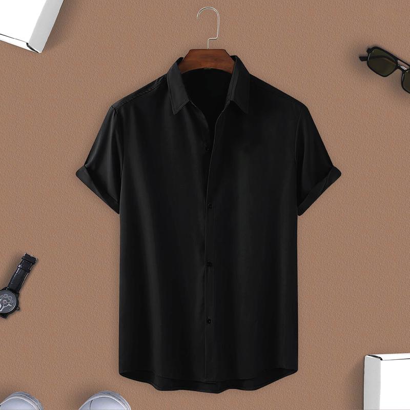 Áo sơ mi Kaki lụa Hàn Quốc nam, nữ cổ bẻ BASIC sang trọng, lịch lãm, thoáng mát Shirt Menswear Nhung Có Cổ