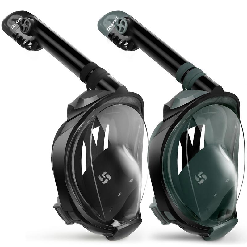 Greatever 2PCS G2 Full Face Snorkel Mask for Adults - Anti-Leak ...