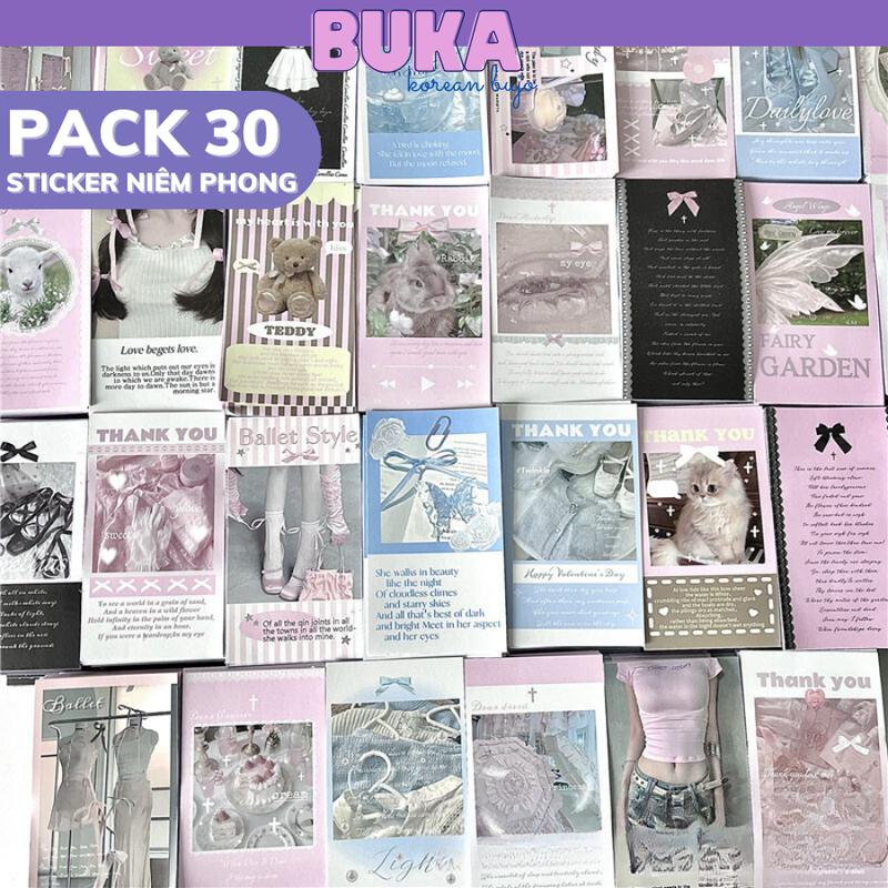 Sticker niêm phong ngẫu nhiên Buka phong cách y2k đồ gói card phụ kiện gói hàng dễ thương giấy gói hàng cute đồ gói card xinh rẻ