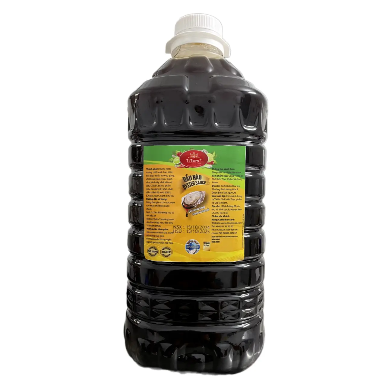 Dầu hào TITOM can 4,5kg - công thức truyền thống, dậm đà hương vị Việt dầuhào Gia Vị