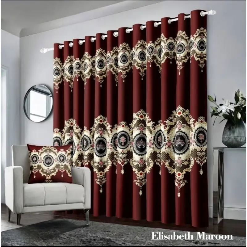 Gorden smokring motif sultan elegan murah 12 Ring/gordyn  smokring 12 Ring Free Tali Bunga Jendela Pintu Curtain gorden  serut 0