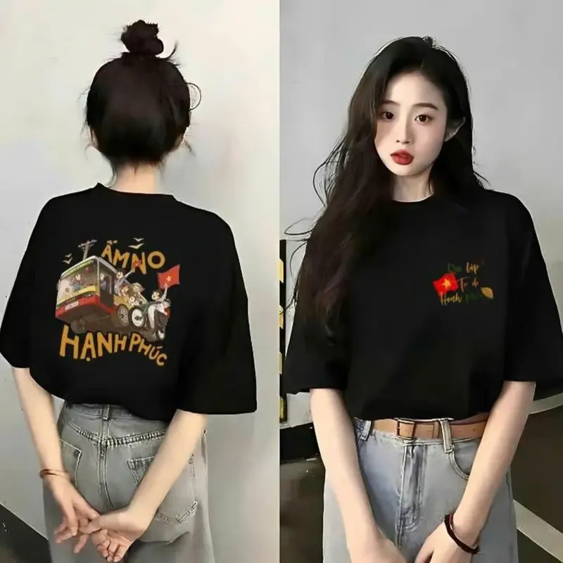 Áo thun yêu nước hình in ẤM NO HẠNH PHÚC sắc nét chất cotton 4 chiều thoáng mát, đủ size - Áo gia đình Nhân Uniform 3