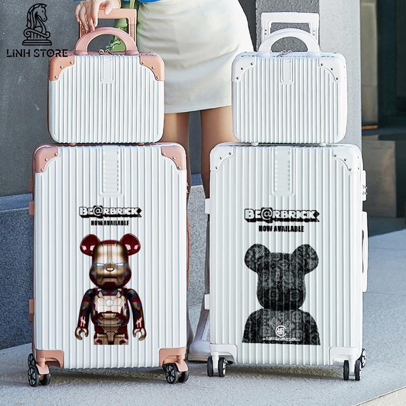 Vali Nội Địa Trung Hình gấu Be@rBrick 4 bánh xe quay 360 độ Trọng lượng nhẹ 4 bánh xe quay 360 độ