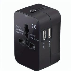 Multipurpose Travel Adapter for Charging Smartphone Electronic Devices, AC Power Plug Adapter With Dual USB Charging Ports For USA EU UK AUS, Worldwide All In One Universal Travel Adapter Wall Charger