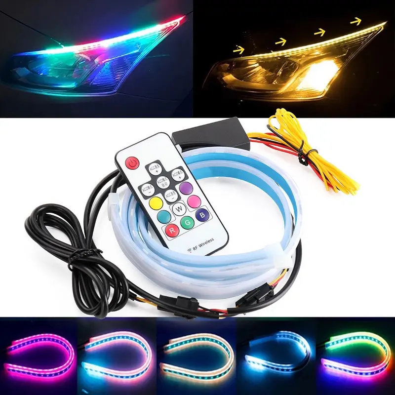 Bộ 2 Dây Led Mí Audi Chạy Đuổi Nhiều Màu Sắc - Có Remote Điều Khiển Chế Độ led  dẻo 0