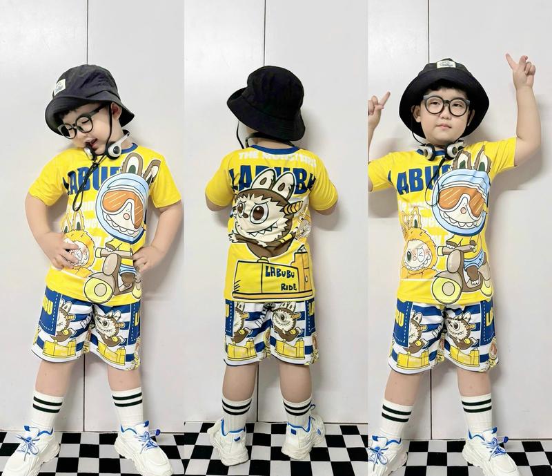 12-43kg Đồ bộ quần áo Bé Trai in 3D thun lạnh hình in bé yêu thích dễ mặc quần giả Jean