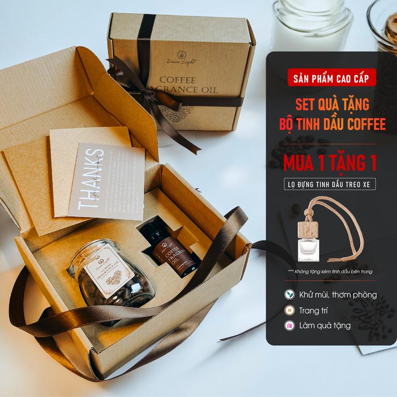 [Tặng vỏ tinh dầu treo] Set Tinh Dầu Cà Phê Việt Nam Handmade Dawn Light giúp khử mùi, làm sạch không khí, thơm phòng làm quà tặng nam nữ vào các dịp Lễ Tết, 20/10, giáng sinh, sinh nhật, ngày kỷ niệm Dầu Thơm Phòng
