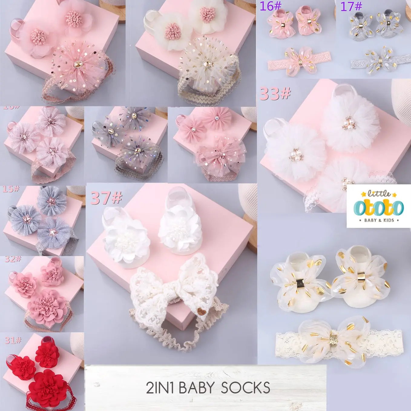 [LITTLEOTOTO] 2in1 Baby Bandana + Socks - Anak Bayi kaos kaki IMPORT KOREA