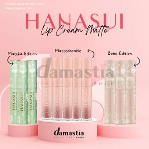 Hanasui Mattedorable Lip Cream Boba - Lip Stain Lip Tint Warna Lengkap - DAMASTIA
