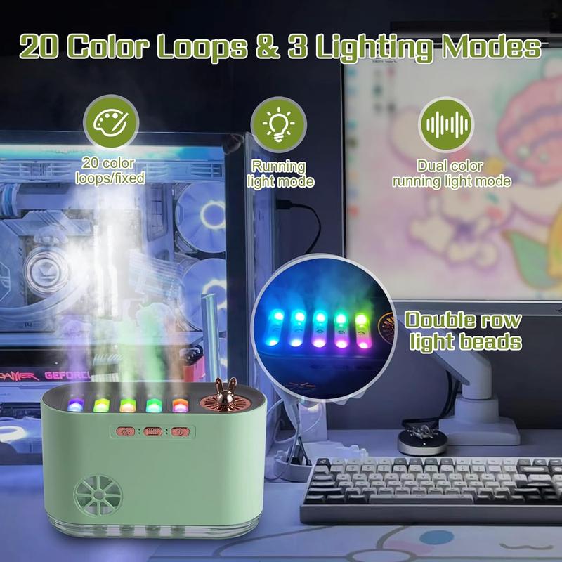 700ml RGB Color Changing Music Sync Humidifier, USB Powered Home Humidifier with Aroma Grid, Mini Humidifier for Bedroom, Gaming Room, Living Room, Essential Diffuser 8