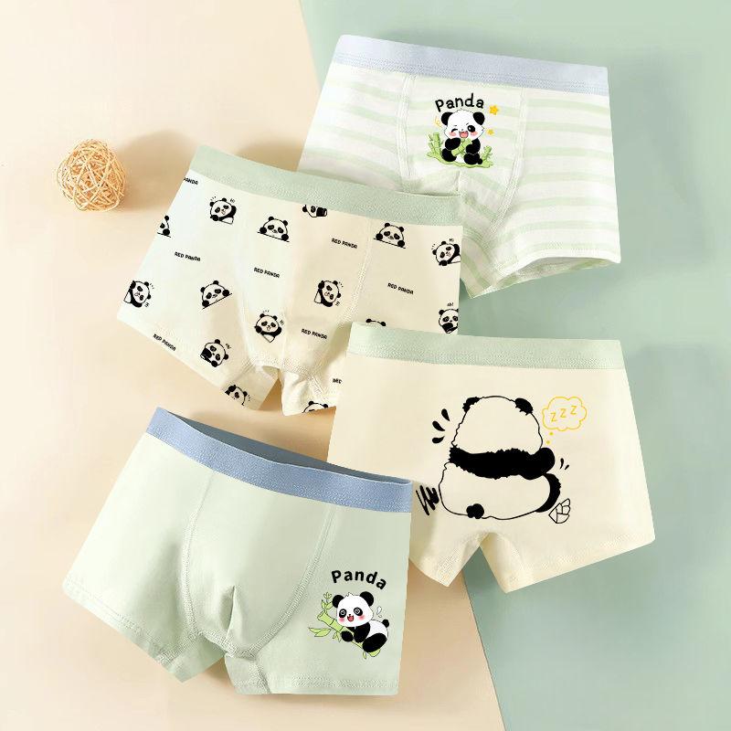 Đồ Lót Bé Trai, Quần Boxer Cotton Nguyên Chất, Dành Cho Bé Trai Và Trẻ Em, Thanh Thiếu Niên Và Trẻ Sơ Sinh, Hoạt Hình Gấu Trúc, 1703 Mảnh Trong 3 Ngày 0
