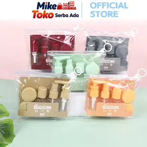 Mike Toko Serba Ada Travel Pack Set Sabun Cair Botol 6 in 1 H1079 Tempat Skincare Wadah Isi Ulang Anti Tumpah Bahan Berkualitas Ringan Mudah Dibawa untuk Liburan Perjalanan