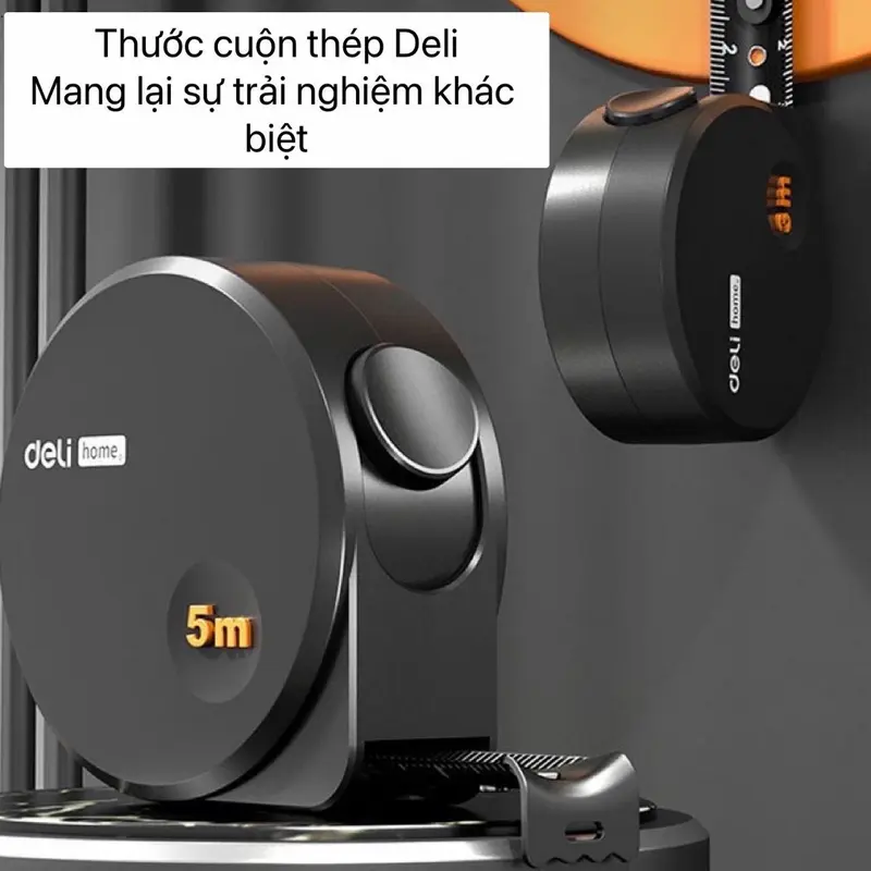 Thước Dây Deli 5m Bằng Thép Chống Mòn Độ Chính Xác Cao Chịu Lực Tốt 3