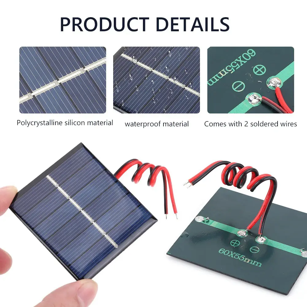 1/2/4/6pcs 0.55W 3V Solar Panel Small Cell Module Charger DIY Models For Charging Small Power Appliances