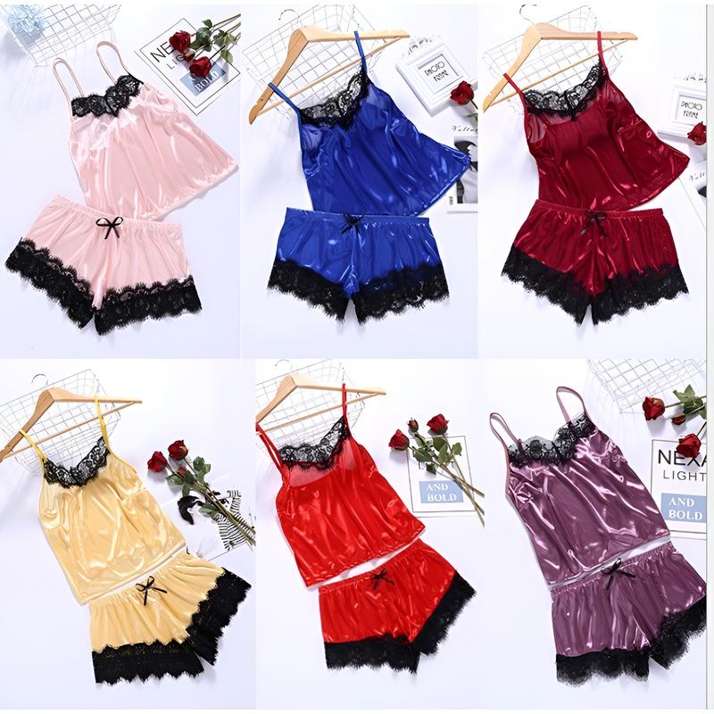 Product Introduction of Piyama Setelan Celana Baju Tidur Kamisol Pakain Wanita Santai  Fit Panjang 1061 23