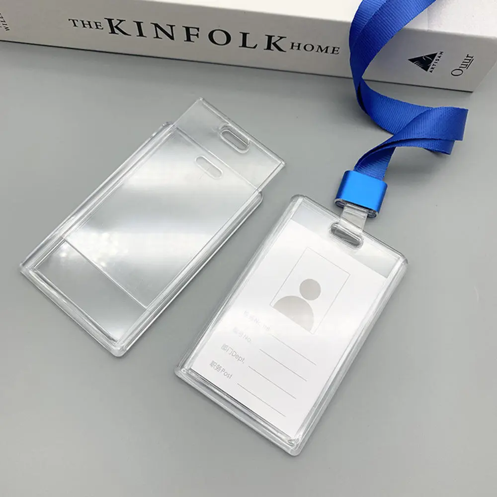 Transparent Acrylic Photocard Holder Sliding Cover for Credit Cards Women Men