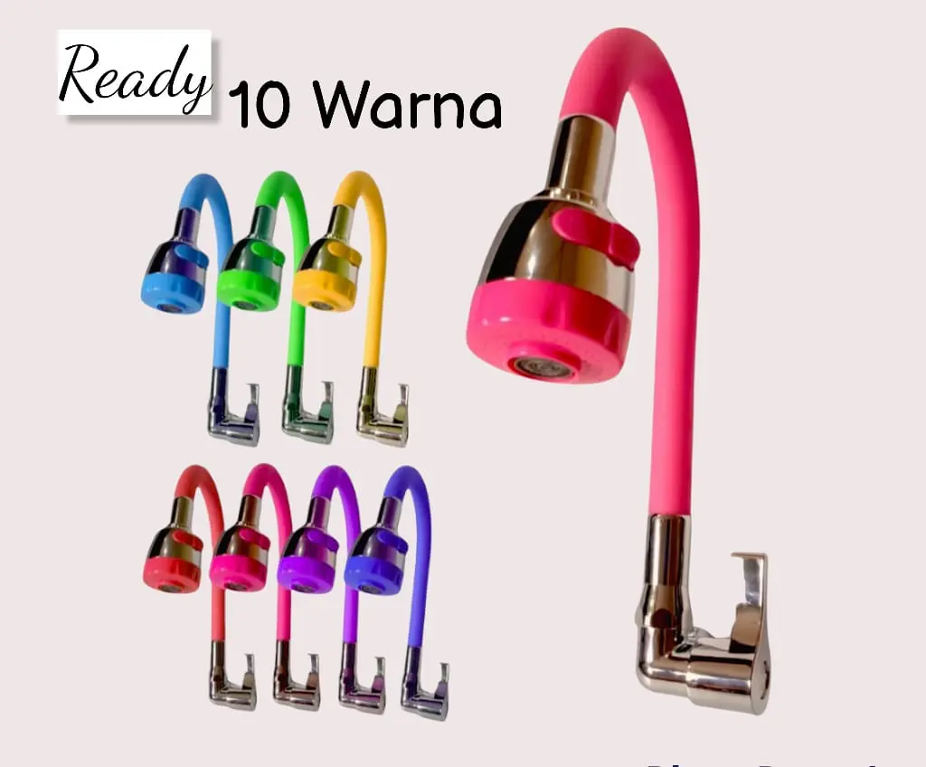 KRAN ANGSA FLEKSIBEL WARNA ENGKOL KRAN CUCI PIRING ROTASI 360° STAINLESS DAPUR WASTAFEL 1/2INCH Air Keran
