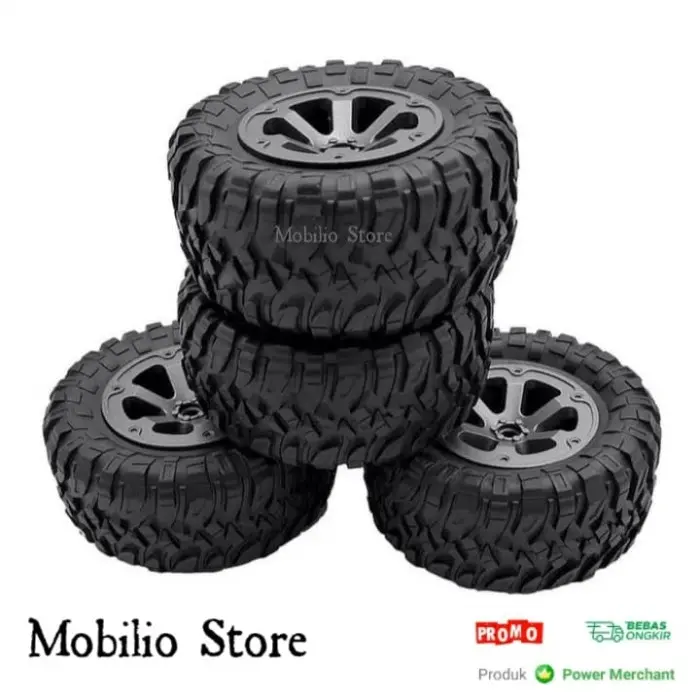 1 SET UPGRADE TIRE / BAN DAN RIM / VELG REMOTE CONTOL (RC) WPL MN D90 - FAKRA SHOP Plastik Control Toy